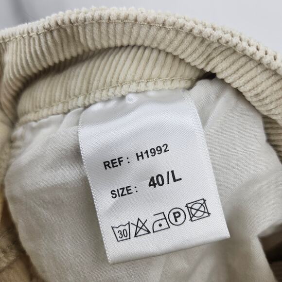 Oraije Paris Pants Cream Corduroy Flared Bootcut High Waist Trousers Size L/40 - Picture 4 of 5